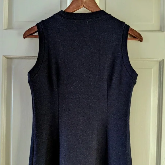 Margaret Howell Navy Blue Sleeveless Wool Dress - Size 2 - Made in Japan - Picture 4 of 5